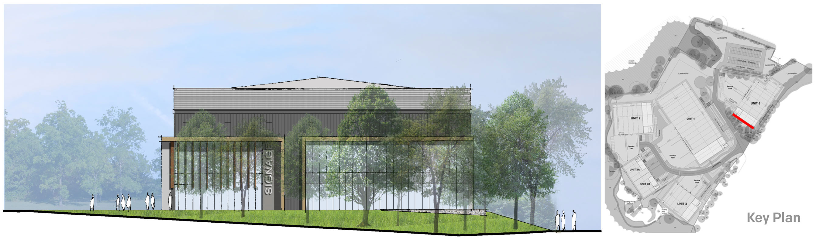 Illustrative image showing Unit 5 west elevation.